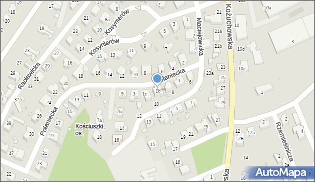 Zielona Góra, Połaniecka, 1b, mapa Zielona Góra