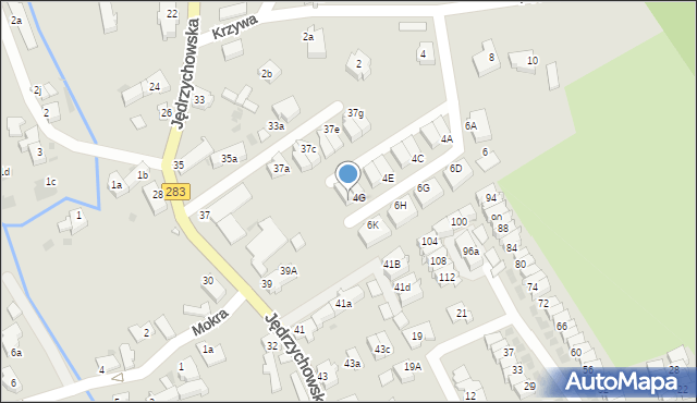 Zielona Góra, Podwójna, 4H, mapa Zielona Góra