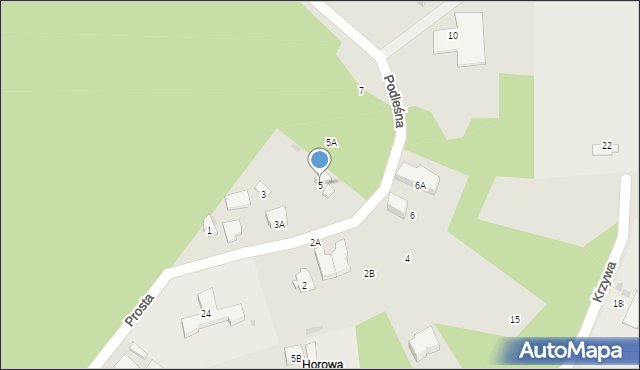 Zielonka, Podleśna, 5, mapa Zielonka