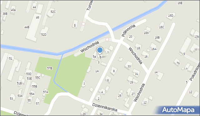 Zielonka, Północna, 5, mapa Zielonka