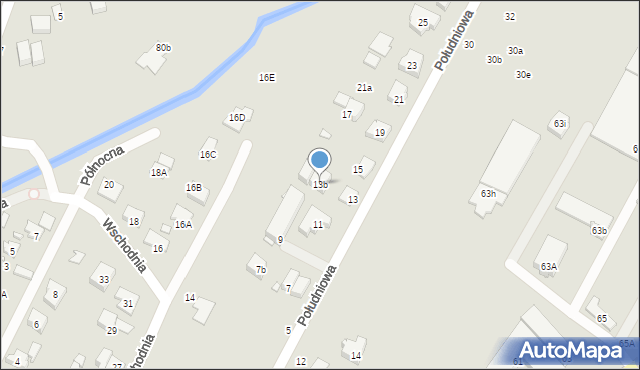 Zielonka, Południowa, 13b, mapa Zielonka