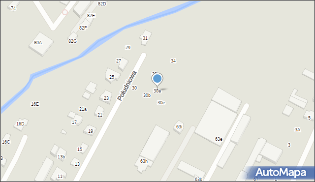 Zielonka, Południowa, 30a, mapa Zielonka