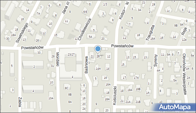 Zielonka, Powstańców, 19, mapa Zielonka