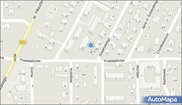 Zielonka, Powstańców, 30, mapa Zielonka