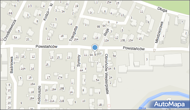 Zielonka, Powstańców, 9, mapa Zielonka