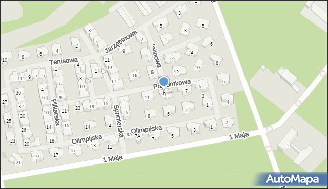 Zielonka, Poziomkowa, 9, mapa Zielonka