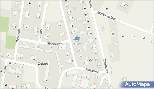 Zielonki-Parcela, Północna, 8, mapa Zielonki-Parcela