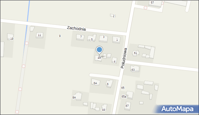 Zielonki-Parcela, Południowa, 4A, mapa Zielonki-Parcela