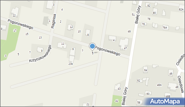 Zielonki-Wieś, Pogonowskiego Franciszka, kpt., 5, mapa Zielonki-Wieś