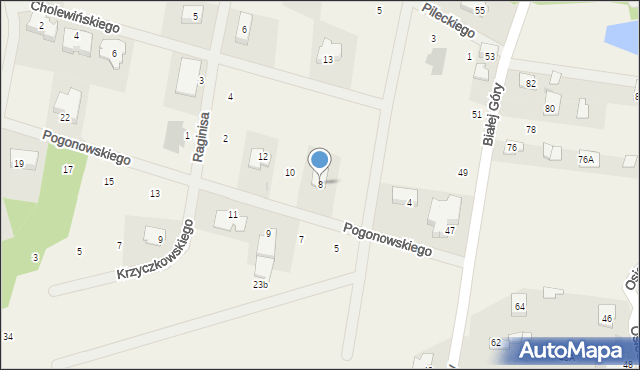 Zielonki-Wieś, Pogonowskiego Franciszka, kpt., 8, mapa Zielonki-Wieś