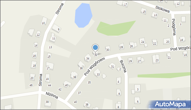 Ziemnice, Pod Wzgórzem, 32, mapa Ziemnice