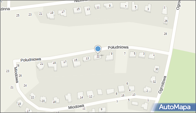 Ziemnice, Południowa, 11, mapa Ziemnice