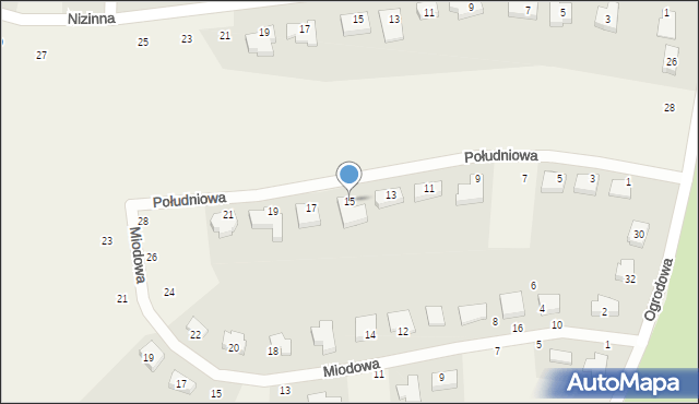 Ziemnice, Południowa, 15, mapa Ziemnice