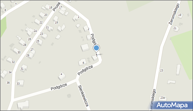 Złocieniec, Podgórze, 5, mapa Złocieniec