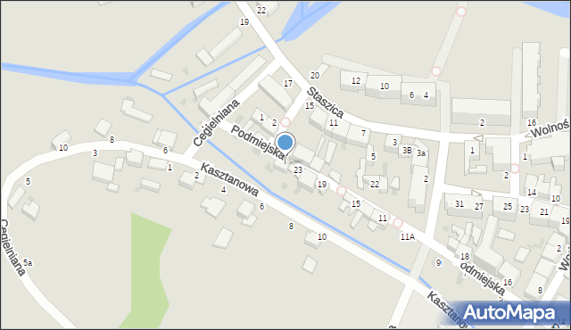 Złocieniec, Podmiejska, 25, mapa Złocieniec