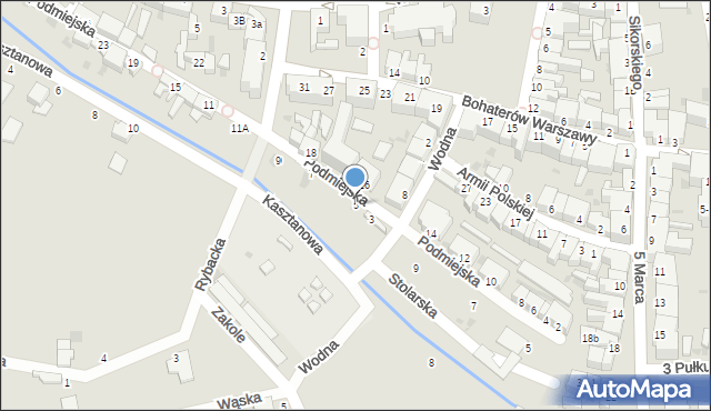 Złocieniec, Podmiejska, 5, mapa Złocieniec