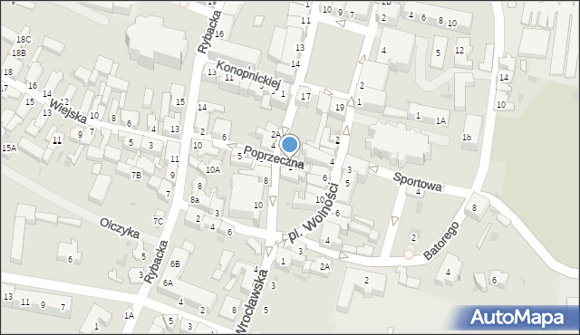 Żmigród, Poprzeczna, 1, mapa Żmigród