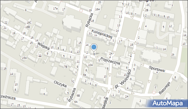 Żmigród, Poprzeczna, 6, mapa Żmigród