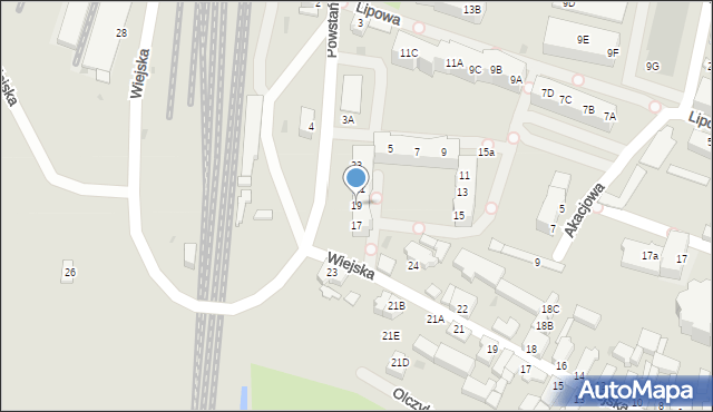 Żmigród, Powstańców Styczniowych, 19, mapa Żmigród