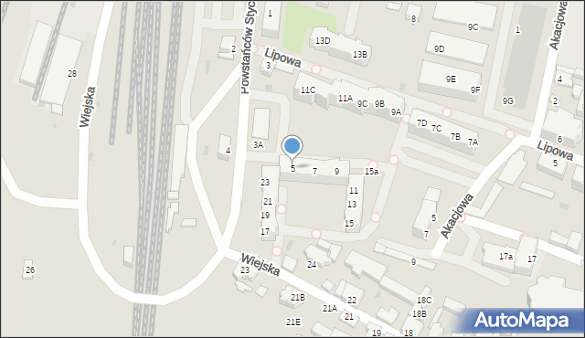 Żmigród, Powstańców Styczniowych, 5, mapa Żmigród