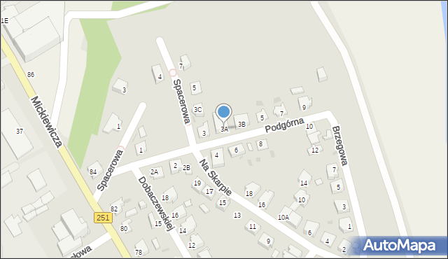 Żnin, Podgórna, 3A, mapa Żnin