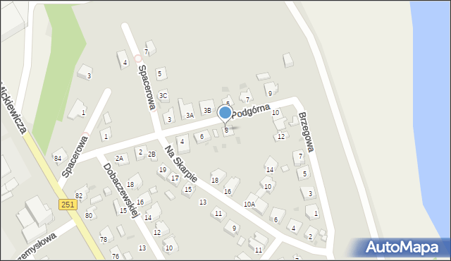 Żnin, Podgórna, 8, mapa Żnin