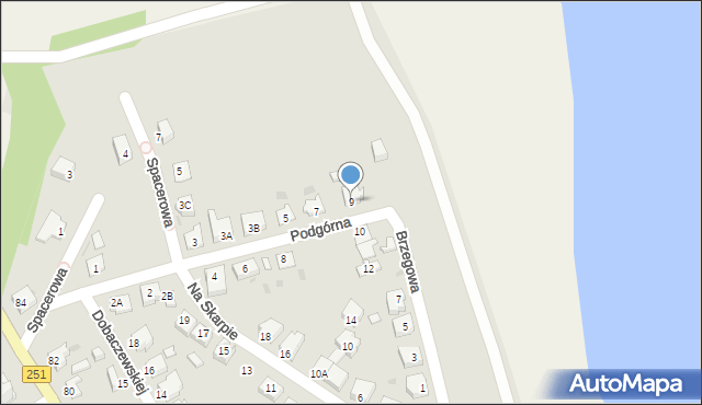 Żnin, Podgórna, 9, mapa Żnin