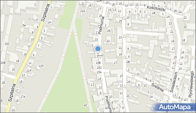 Żnin, Podmurna, 17, mapa Żnin