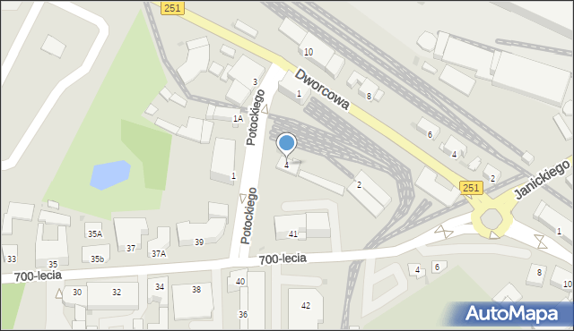 Żnin, Potockiego, 4, mapa Żnin