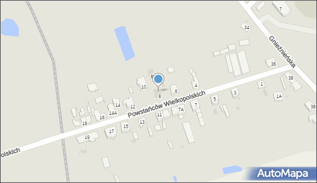 Żnin, Powstańców Wielkopolskich, 8a, mapa Żnin