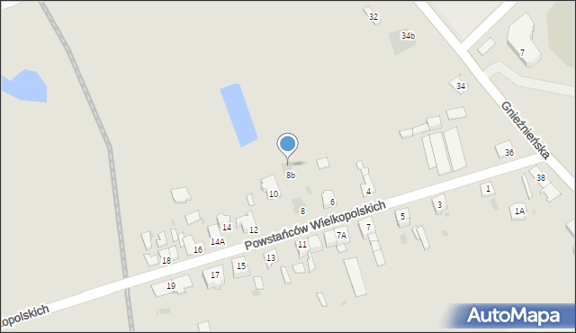Żnin, Powstańców Wielkopolskich, 8c, mapa Żnin