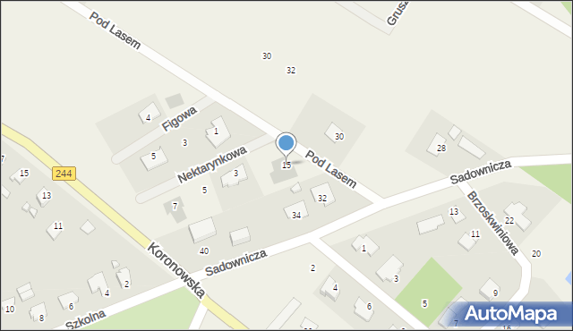 Żołędowo, Pod Lasem, 15, mapa Żołędowo