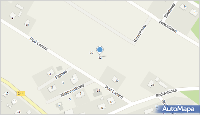 Żołędowo, Pod Lasem, 32, mapa Żołędowo