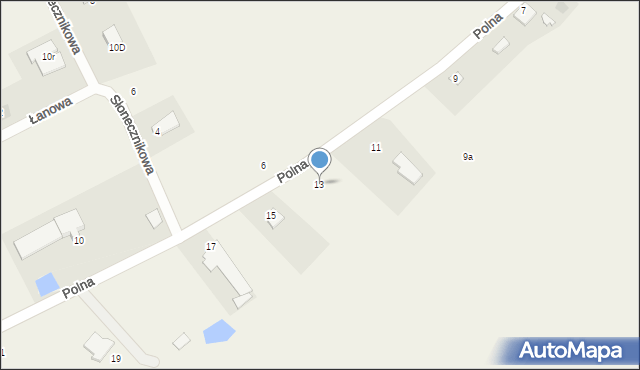 Żołędowo, Polna, 13, mapa Żołędowo