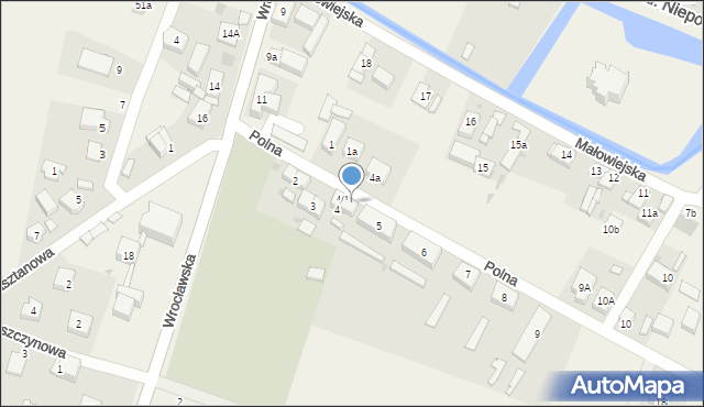 Żórawina, Polna, 4/2, mapa Żórawina