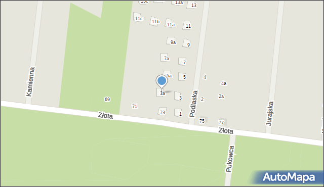 Żory, Podlaska, 3a, mapa Żor