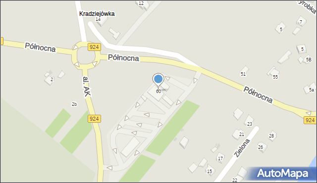 Żory, Północna, 60, mapa Żor