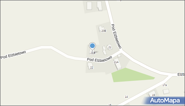 Żukowo, Pod Elżbietowo, 21B, mapa Żukowo