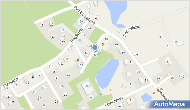 Żukowo, Pod Elżbietowo, 62, mapa Żukowo