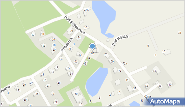 Żukowo, Pod Elżbietowo, 66, mapa Żukowo