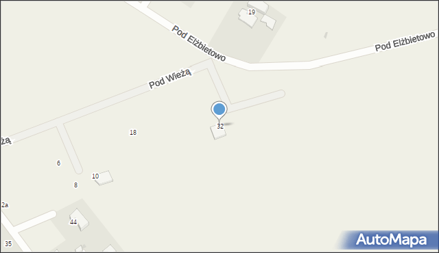 Żukowo, Pod Wieżą, 32, mapa Żukowo