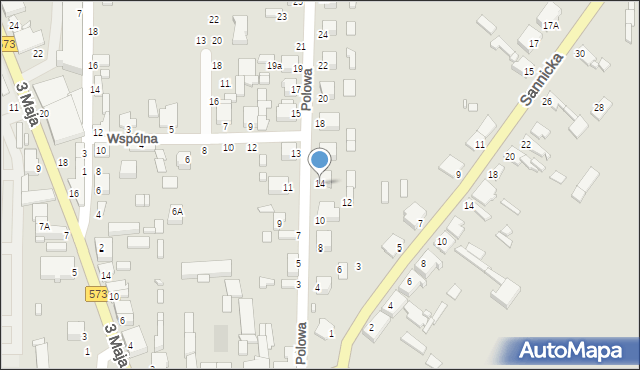 Żychlin, Polowa, 14, mapa Żychlin