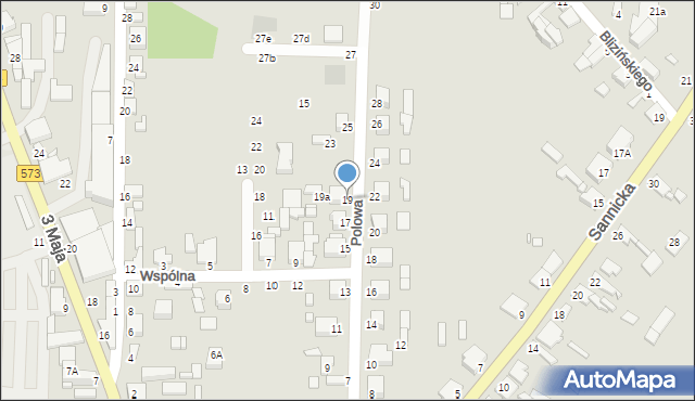 Żychlin, Polowa, 19, mapa Żychlin