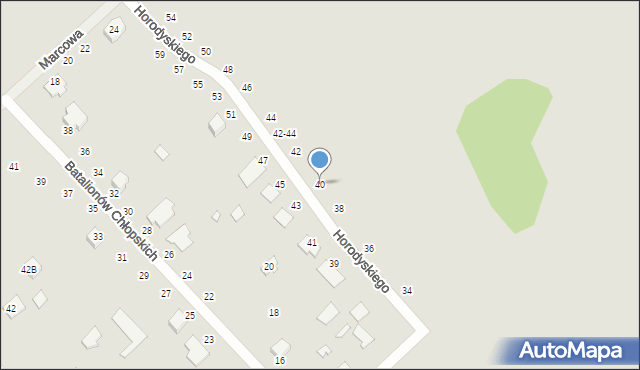 Żyrardów, Podmiejska, 40, mapa Żyrardów