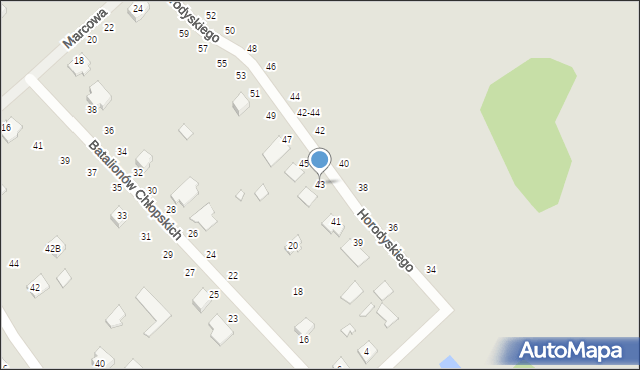 Żyrardów, Podmiejska, 43, mapa Żyrardów