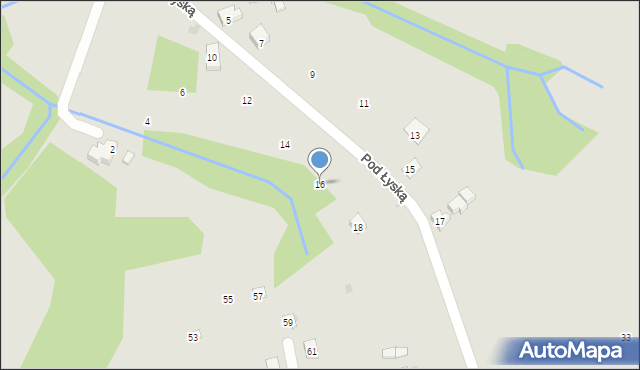 Żywiec, Pod Łyską, 16, mapa Żywiec