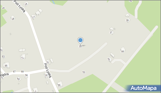 Żywiec, Pod Łyską, 33, mapa Żywiec