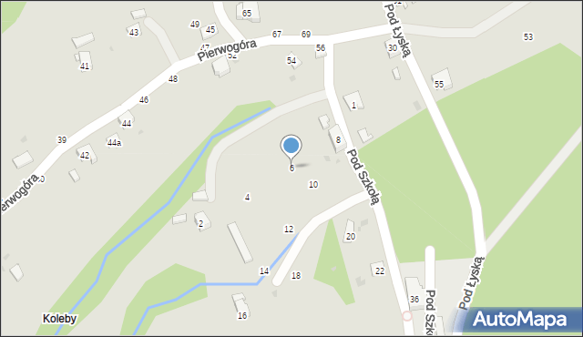 Żywiec, Pod Szkołą, 6, mapa Żywiec