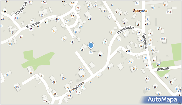 Żywiec, Podgórska, 14, mapa Żywiec