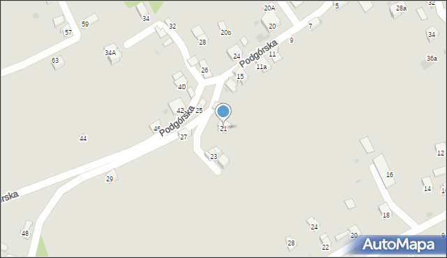 Żywiec, Podgórska, 21, mapa Żywiec